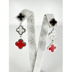 Gümüş Üç Yoncalı Küpe